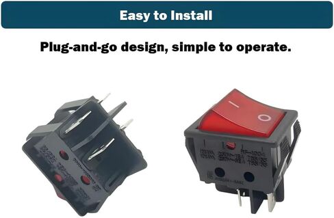 2Pcs Rocker Switch RF-1004 4 Pins 2 Positions with Red Light 2Pcs 16(4) A 250VAC 10(4) A T85/55 50-60Hz in Saudi Arabia