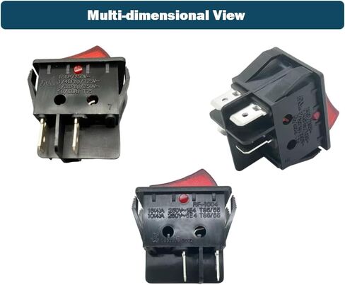 2Pcs Rocker Switch RF-1004 4 Pins 2 Positions with Red Light 2Pcs 16(4) A 250VAC 10(4) A T85/55 50-60Hz in Saudi Arabia