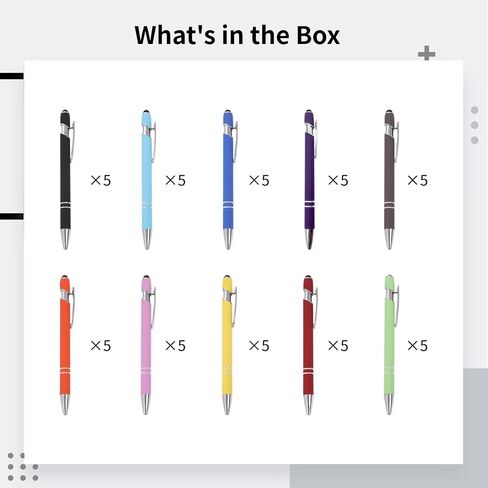 Homaisson 50 Pcs Click Ballpoint Pens, Writing Pens Bulk, Sturdy Plastic Body, Smooth Writing, 10 Colors, Comfortable Grip, Ideal for School, Office, and Daily Use in Saudi Arabia