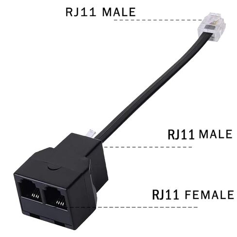 محول محول RJ45 إلى RJ11 لمودم DSL، قم بتوصيل خط الهاتف بمنفذ DSL لجهاز التوجيه - ليس لشبكات كمبيوتر إيثرنت (عبوة من قطعتين) in Kuwait