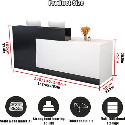 Modern Reception Counter with Lockable Drawers, Home Office Desk/Table for Checkout, Salon, Lobby in Saudi Arabia