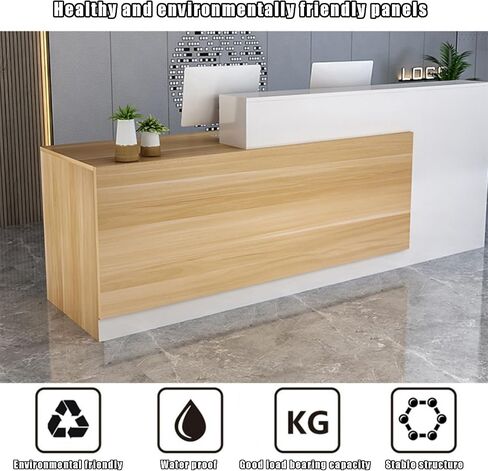 Modern Reception Counter with Lockable Drawers, Home Office Desk/Table for Checkout, Salon, Lobby in Saudi Arabia