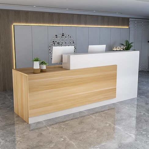Modern Reception Counter with Lockable Drawers, Home Office Desk/Table for Checkout, Salon, Lobby in Saudi Arabia