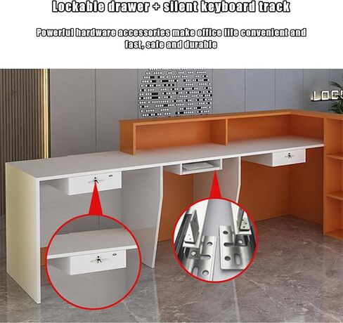 Modern Reception Counter with Lockable Drawers, Home Office Desk/Table for Checkout, Salon, Lobby in Saudi Arabia