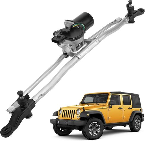 محرك ممسحة الزجاج الأمامي ومجموعة الربط متوافقة مع Jeep Wrangler JK 2007-2018، يستبدل 55077859AB 55077859AC 55077859AD 68002388AB in Saudi Arabia