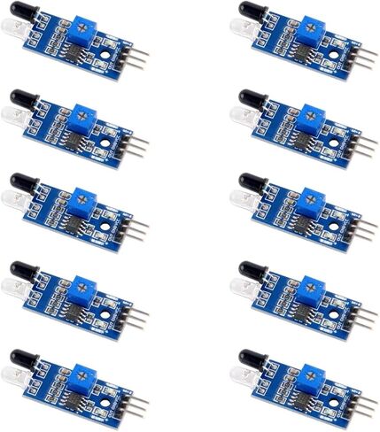 10PCS 3.3-5V IR Infrared Obstacle Avoidance Sensor Module 2-30CM Detection Smart Car Photoelectric Reflection Sensor in Saudi Arabia