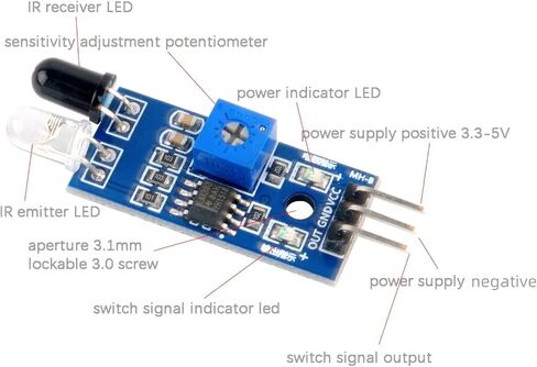 10PCS 3.3-5V IR Infrared Obstacle Avoidance Sensor Module 2-30CM Detection Smart Car Photoelectric Reflection Sensor in Saudi Arabia