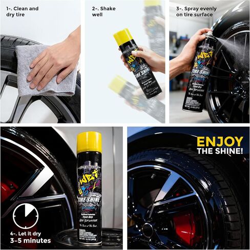 Street Legal The Ultimate Wet Tire Shine, High Gloss Wet-Look Tire Dressing, Silicone-Based Formula, 14 oz Aerosol (Pack of 12) in Saudi Arabia