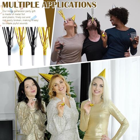 Lenwen 200 Pcs New Years Eve Noisemakers Party Favor 2026 Happy New Year Gold Silver Blower Horns Whistles Party Supplies for Birthday Celebration Sporting Events(Colorful) in Kuwait