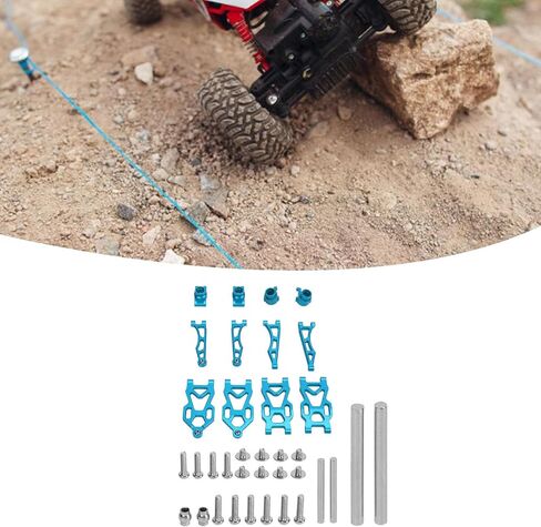 مجموعة أذرع تعليق RC من سبائك الألومنيوم، مجموعة ذراع متأرجحة أمامية وخلفية علوية سفلية لسيارة SCY 16101PRO 16102 16103 16201 1/16 RC (أزرق) in Kuwait