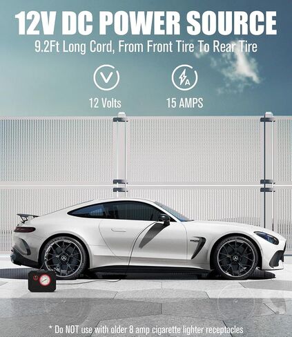 AVID POWER منفاخ إطارات 12 فولت ضاغط هواء محمول، مضخة هواء محمولة للسيارة مع مقياس عرض وإضاءة LED، مضخة هواء لإطارات السيارات، الدراجة، الدراجة النارية، مدمجة، خفيفة الوزن (أحمر) in Kuwait