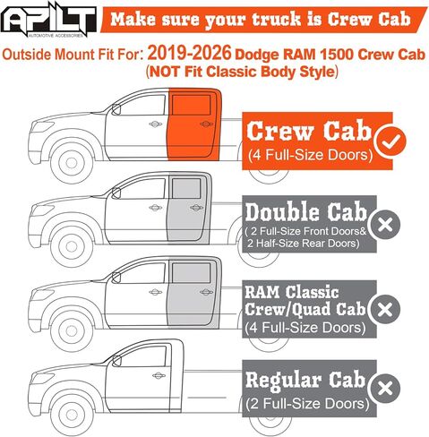 واقيات نافذة واقيات المطر المثبتة على الخارج لعام 2019-2026 دودج رام 1500 طاقم الكابينة (نمط الجسم الجديد) منحرف تنفيس الرياح بالحجم الكامل ملحقات الشاحنة دخان داكن مجموعة مكونة من 4 قطع مع سمكا in Kuwait