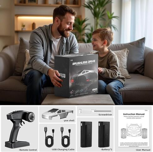 سيارات RC سريعة بدون فرشاة 1/16 للبالغين، سيارة تحكم عن بعد عالية السرعة بسرعة 35 ميل في الساعة، شاحنة سايبر RC، لعبة شاحنة مونستر 4x4، جهاز تحكم عن بعد 2.4 جيجا هرتز، مركبة للطرق الوعرة لجميع التضاريس، إضاءة LED ملونة، هدية للأطفال in Kuwait