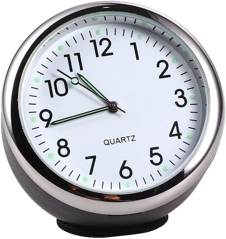 Garneck Car Quartz Clock with Night Light Black Case White Dial Fashionable Auto Dashboard Clock for Safer Driving and Clear Reading at Night in Saudi Arabia