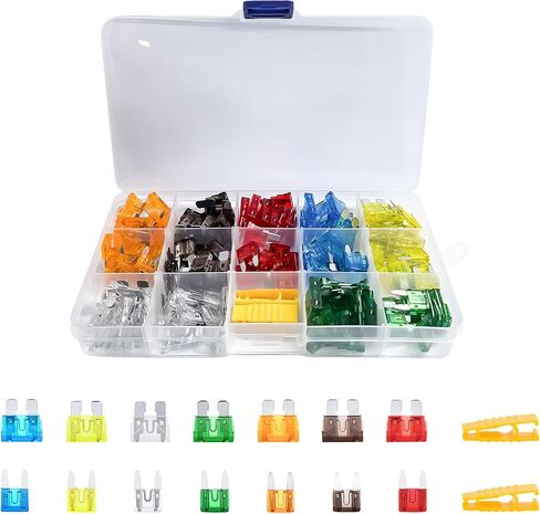 140 PCS Car Fuses Assortment Kit, 5A 7.5A 10A 15A 20A 25A 30A Standard and Mini Fuses with Pullers, Blade-Type Automotive Fuse Replacement for Car Truck Camper Marine in Saudi Arabia
