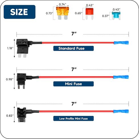 12 قطعة 12 فولت سيارة إضافة إلى دائرة الصمامات الحنفية حامل 4 أنواع - معيار صغير Micro2 وصنابير الصمامات منخفضة المستوى، مجموعة متنوعة من الصمامات بليد حاملي الصمامات لمصابيح LED الداخلية وإكسسوارات السيارات in Kuwait