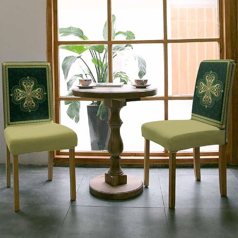 Dining Room Chair Covers Stretch Parsons Chair Slipcovers Set of 4 Abstract Oil Painting Geometric Dark Blue Removable Seat Chair Cover Protector for Kitchen/Hotel/Wedding in Kuwait