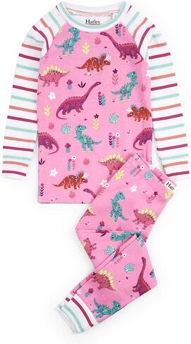 Hatley Girls' Organic Cotton Raglan Sleeve Printed Pajama Set in Saudi Arabia