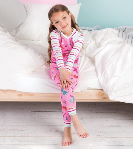 Hatley Girls' Organic Cotton Raglan Sleeve Printed Pajama Set in Saudi Arabia