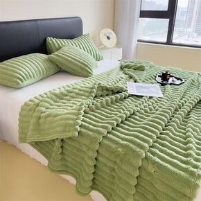 A Soft and Warm Plush Rabbit Blanket That Does not shed or Prick. It can be Used as a Sofa Cover, Bedspread, or nap Blanket in Kuwait