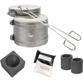 PMC Supplies LLC Mini Tabletop Pro Kiln Kit w/Tongs Chapman Flux Flux Thinner Conical Mold & 2 Graphite Crucibles Jewelry Making Gold Silver Melting Casting Gas Furnace Kit in Kuwait