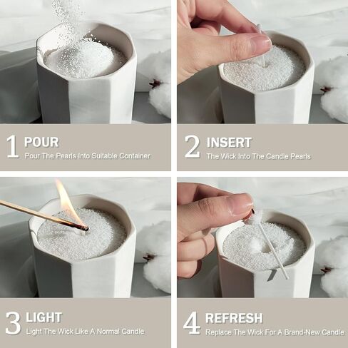 Pearled Candle Cotton Wicks 400-Pack for Sand Candles Making - 2Inch Metal-Free and Lead-Free Refill Sand Wax Wick for Candle Making DIY (White) in Saudi Arabia