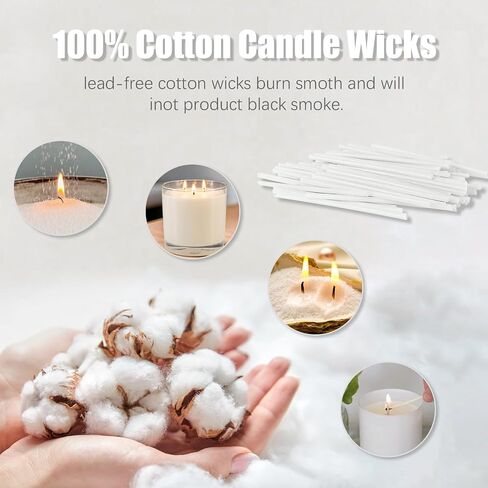 Pearled Candle Cotton Wicks 400-Pack for Sand Candles Making - 2Inch Metal-Free and Lead-Free Refill Sand Wax Wick for Candle Making DIY (White) in Saudi Arabia