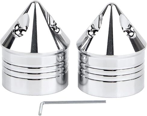 Pair Spike Chrome Front Axle Cap Nut Cover for Harley Dyna FXD FXDB Touring Road King Road Street Electra Glide FLHT FLHX 2000-2007 in Saudi Arabia