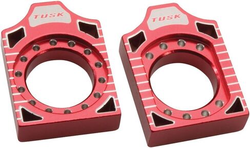 Tusk Racing Axle Blocks Red Compatible with Suzuki RM250 2002-2008 in Saudi Arabia