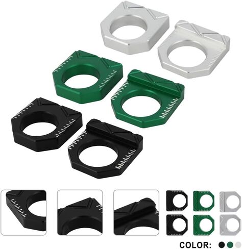 الترابية الدراجة المحور الخلفي كتلة CNC دراجة نارية سلسلة الموتر الضابط ل KX450F 16-18 KX250F 17-19 KX250 KX450 19-24 KX250X KX450X 22-24 الأخضر in Saudi Arabia