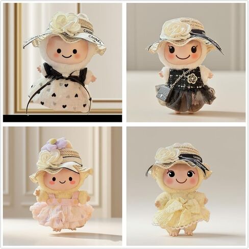 2 Pcs 17cm Doll Crossbody Bag, Mini Bag Style: Gold-Tone Chain, Round & Square Kawaii (Doll Not Included) in Saudi Arabia