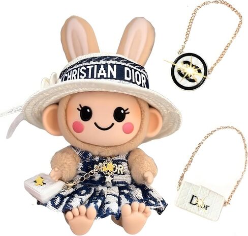 2 Pcs 17cm Doll Crossbody Bag, Mini Bag Style: Gold-Tone Chain, Round & Square Kawaii (Doll Not Included) in Saudi Arabia