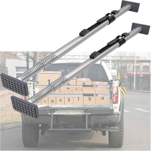 Adjustable Cargo Ratcheting Bar, Non-Slip Truck Bed Divider for Pickup Trucks & SUVs - 93.7" Cargo Pole with Secure Grip Pads for Safe Transport & Easy Organization in Saudi Arabia