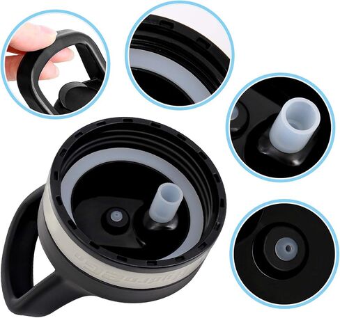 Straw Lid for Hydro Flask Wide Mouth 12, 16, 18, 32, 40, 64oz, Replacemen Lid for Takeya and Most Brands BPA-free Leakproof Water Bottle Accessories in Saudi Arabia