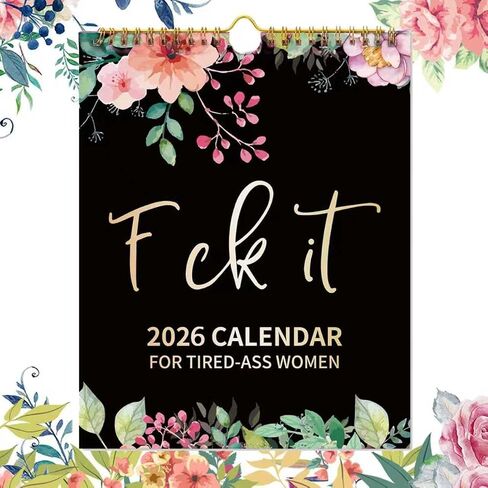 2026 Fu-ck It Wall Calendar for Tired-Ass Women, 2026 Fu-ck It Calendar for Tired Women, Home Office Hanging Calendar, Funny Swear Word Monthly Calendar Gag Gift in Saudi Arabia