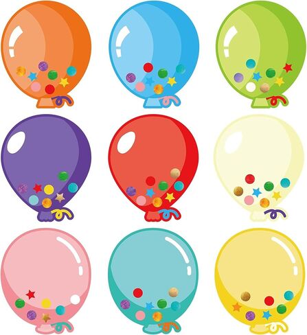 45 Pieces Colorful Balloons Cut-Outs, Balloon Accent Paper Cutout Bulletin Board Classroom Decoration Balloon Name Tag Label for Teacher Student Back to School Party Supplies, 5.3 x 6.3 Inch in Kuwait