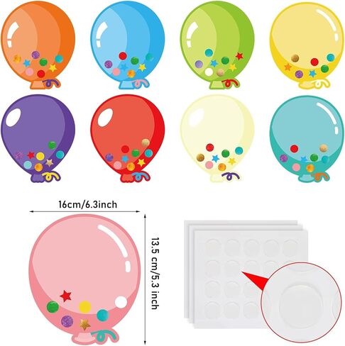 45 Pieces Colorful Balloons Cut-Outs, Balloon Accent Paper Cutout Bulletin Board Classroom Decoration Balloon Name Tag Label for Teacher Student Back to School Party Supplies, 5.3 x 6.3 Inch in Kuwait