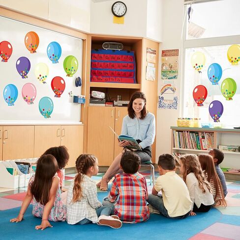 45 Pieces Colorful Balloons Cut-Outs, Balloon Accent Paper Cutout Bulletin Board Classroom Decoration Balloon Name Tag Label for Teacher Student Back to School Party Supplies, 5.3 x 6.3 Inch in Kuwait