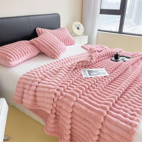 A Soft and Warm Plush Rabbit Blanket That Does not shed or Prick. It can be Used as a Sofa Cover, Bedspread, or nap Blanket in Kuwait