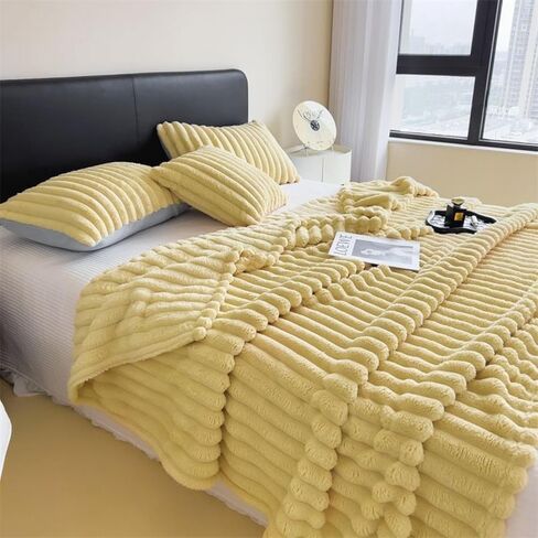 A Soft and Warm Plush Rabbit Blanket That Does not shed or Prick. It can be Used as a Sofa Cover, Bedspread, or nap Blanket in Kuwait