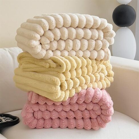 A Soft and Warm Plush Rabbit Blanket That Does not shed or Prick. It can be Used as a Sofa Cover, Bedspread, or nap Blanket in Kuwait