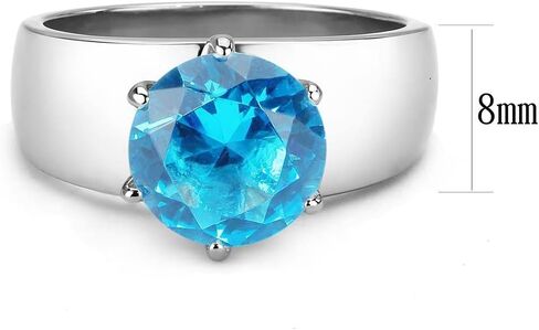 TK52001 - High polished (no plating) Stainless Steel Ring with AAA Grade CZ in Garnet, Size 7 in Saudi Arabia