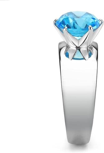 TK52001 - High polished (no plating) Stainless Steel Ring with AAA Grade CZ in Garnet, Size 7 in Saudi Arabia