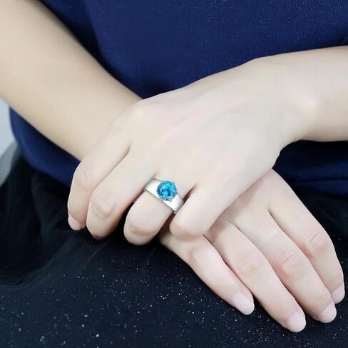 TK52001 - High polished (no plating) Stainless Steel Ring with AAA Grade CZ in Garnet, Size 7 in Saudi Arabia