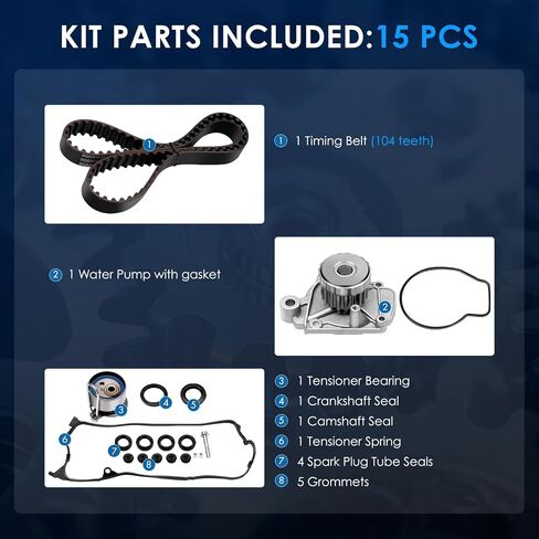 ECCPP Timing Belt Water Pump Kit Fit for 2001-2005 for Honda Civic in Saudi Arabia