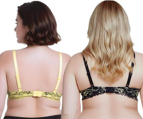 Curve Muse Women's Underwire Plus Size Push Up Add 1 and a Half Cup Lace Bras in Kuwait