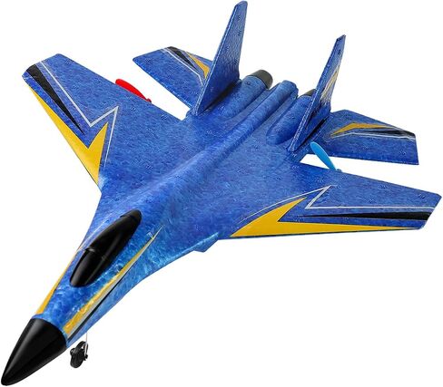 Remote Control Airplane for Kids, 2 Channels Foam RC Planes Jet Wireless Toy,Hobby RC Glider Aircraft for Beginners Teen Boys Girls Adult Blue in Saudi Arabia