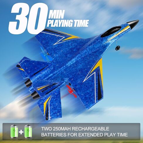 Remote Control Airplane for Kids, 2 Channels Foam RC Planes Jet Wireless Toy,Hobby RC Glider Aircraft for Beginners Teen Boys Girls Adult Blue in Saudi Arabia