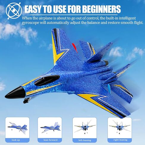 Remote Control Airplane for Kids, 2 Channels Foam RC Planes Jet Wireless Toy,Hobby RC Glider Aircraft for Beginners Teen Boys Girls Adult Blue in Saudi Arabia