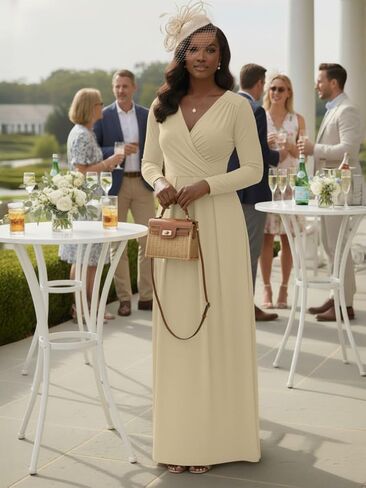KOH KOH Womens Long Sleeve Empire Cocktail Elegant Evening Versatile Maxi Dress in Saudi Arabia